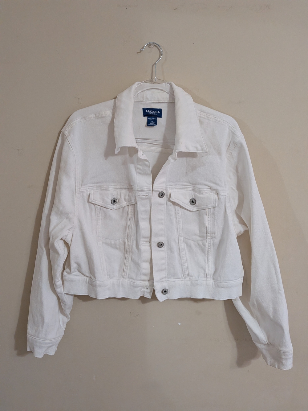 Arizona Jean Company White Cropped Denim Jacket